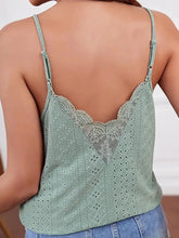 Eyelet Lace Detail V-Neck Cami Tanks & Camis