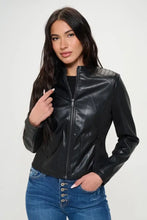 Coalition LA Zip Up Vegan Moto Jacket Black Woman Outerwear