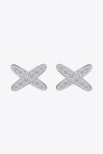 925 Sterling Silver X-Shape Moissanite Earrings Earrings