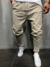 Men's Plus Size Drawstring Cropped Slim Pants Khaki