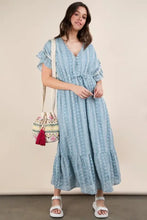 VERY J Embroidered Boho Ruffled Midi Dress Casual Dresses