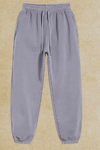 Men's Drawstring Joggers with Pockets Gray