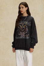 Men's Graphic Round Neck Long Sleeve T-Shirt Dark Gray
