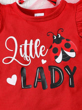 Children's Headband, Round Neck Ruffle Sleeve Top and Pants Set