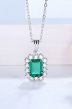 1.5 Carat Lab-Grown Emerald Pendant 925 Sterling Silver Necklace Necklaces
