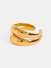 Stainless Steel Double-Layered Ring Gold One Size