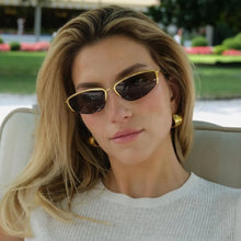 Stainless Steel C-Hoop Earrings Gold One Size