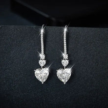 5.44 Carat 925 Sterling Silver Moissanite Heart Drop Earrings Earrings