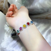 5 Carat 925 Sterling Silver Moissanite Bracelet Multicolor One Size Fine Jewelry