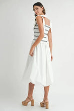 MABLE Smocked Bodice Bubble Midi Dress Casual Dresses