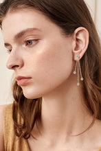 1.2 Carat Moissanite Layered Chain Earrings Gold One Size