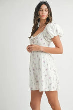 MABLE Floral Print Puff Sleeve Mini Dress Casual Dresses