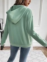 Drawstring Long Sleeve Hoodie with Kangaroo Pocket Woman Sweatshirts