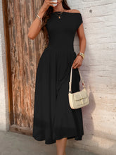 Single Shoulder Dress with Pockets
