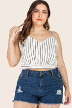 Plus Size Striped Tie-Back Cropped Cami Tanks & Camis