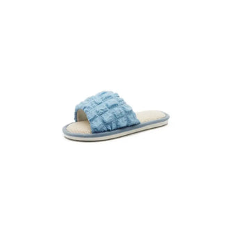 Open Toe Flats Slippers Cerulean Woman Slippers