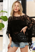 ADORA Boat Neck Crochet Lace Cover Up Woman Outerwear