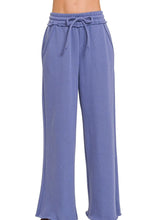 Zenana Fleece Exposed Seam Wide Leg Sweatpants MARLIN