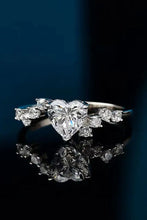 1 Carat Moissanite Heart 925 Sterling Silver Ring Silver Rings