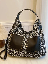 Leopard Polyester Shoulder Bag with Zippers Shoulder Bags