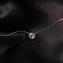 18K Gold-Plated Zircon Solitaire Pendant Necklace