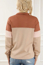 Color Block Quarter Zip Long Sleeve Sweatshirt Woman Sweatshirts