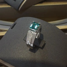 3 Carat 925 Sterling Silver Moissanite Rectangle Shape Ring Rings