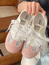 Vintage Lace Ribbon Sneakers Woman Sneakers