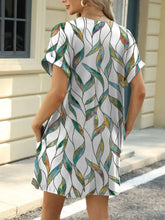 Printed Round Neck Short Sleeve Mini Dress Casual Dresses