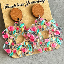 Flower Shape Acrylic Dangle Earrings Style B One Size Earrings
