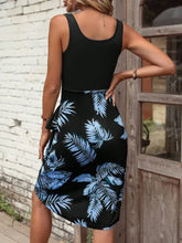 Printed Wide Strap Tank Dress Casual Dresses