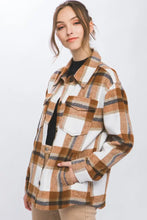 Love Tree Plaid Button Up Shacket Woman Outerwear