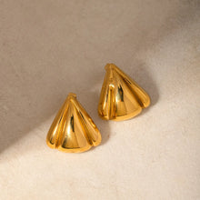 Stainless Steel Seashell Shape Earrings Gold One Size
