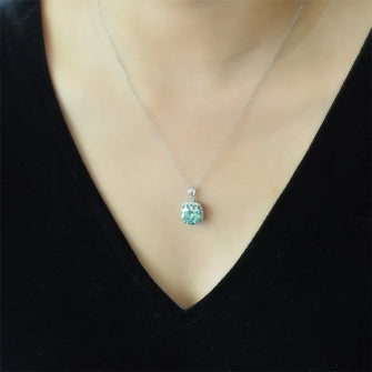 5 Carat Moissanite 925 Sterling Silver Pendant Necklace Silver One Size