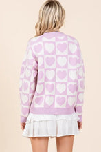 Mittoshop Checkered Heart Button Down Cardigan Woman Outerwear