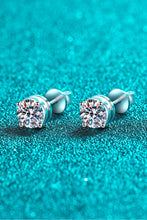 2 Carat Moissanite Rhodium-Plated Stud Earrings