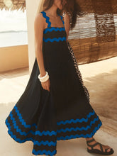 Contrast Trim Square Neck Maxi Cami Dress