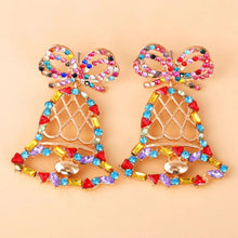 Rhinestone Alloy Christmas Bell Earrings Earrings