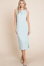 BOMBOM Ribbed Knit Sleeveless Midi Dress Woman Casual Dress