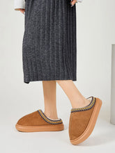 Faux Fur Suede Platform Slippers Caramel