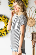 Striped Round Neck Short Sleeve Tee Woman T Shirts