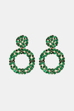 Round Shape Acrylic Dangle Earrings Dark Green One Size