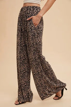 Annie Wear Leopard Plisse Lounge Wide Pants Woman Pants