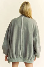 Davi & Dani Exposed Seam Zip Up Dropped Shoulder Jacket Woman Outerwear