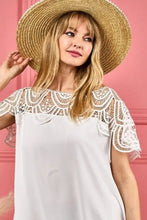 BiBi Crochet Lace Yoke Detailed Wrinkled Dress Casual Dresses