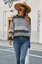 Round Neck Drop Shoulder Sweater Sweater Pullovers