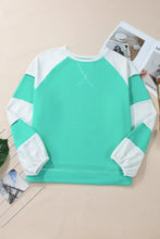 Plus Size Exposed Seam Color Block Long Sleeve Sweatshirt Woman Sweatshirts