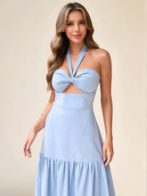 Twist Front Cutout Tiered Maxi Dress