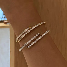 2-Piece Inlaid Zircon Bracelet Gold One Size