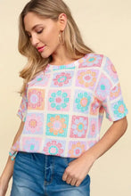 Haptics Flower Print Round Neck Short Sleeve T-Shirt Woman T Shirts